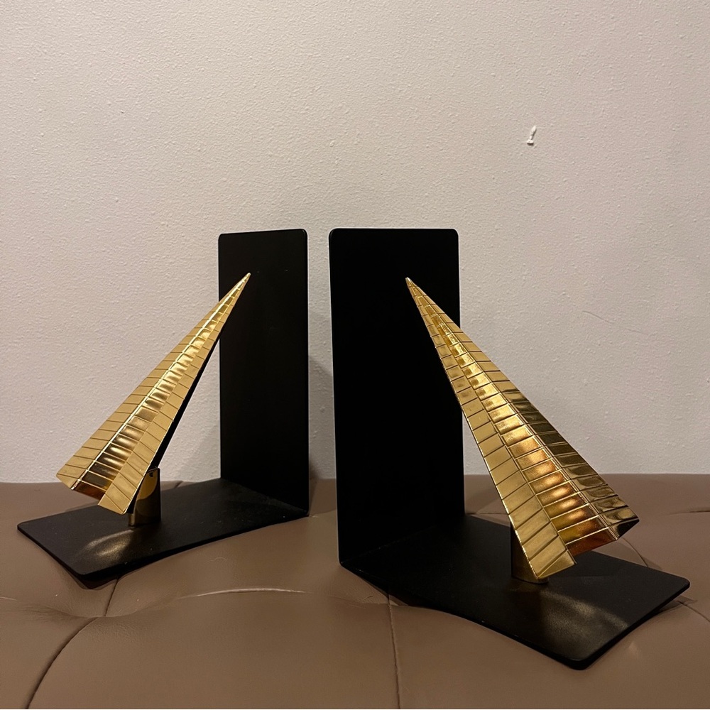 Black & Gold Paper Airplane Bookends